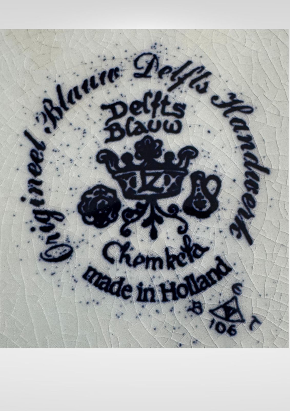 Delfts Blauw Chemkefa Holland Porcelain Charger Wall Hanging Plate photo vintage