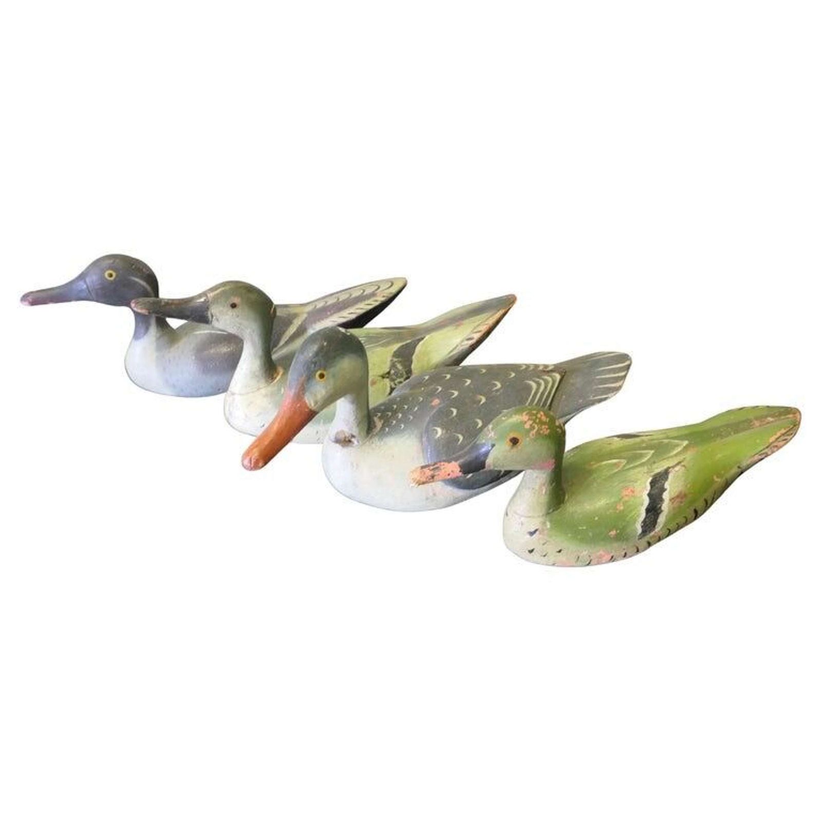 A Charming Collection Of Painted And Carved Decoy Ducks