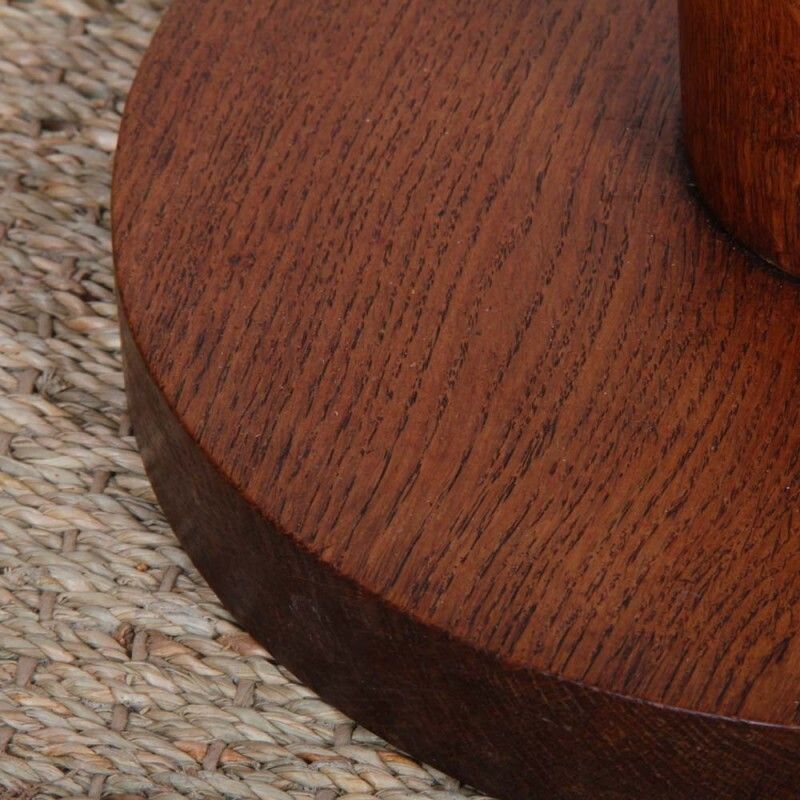 Chromed Metal And Oak Modernist End Table, 1930s photo Furniture