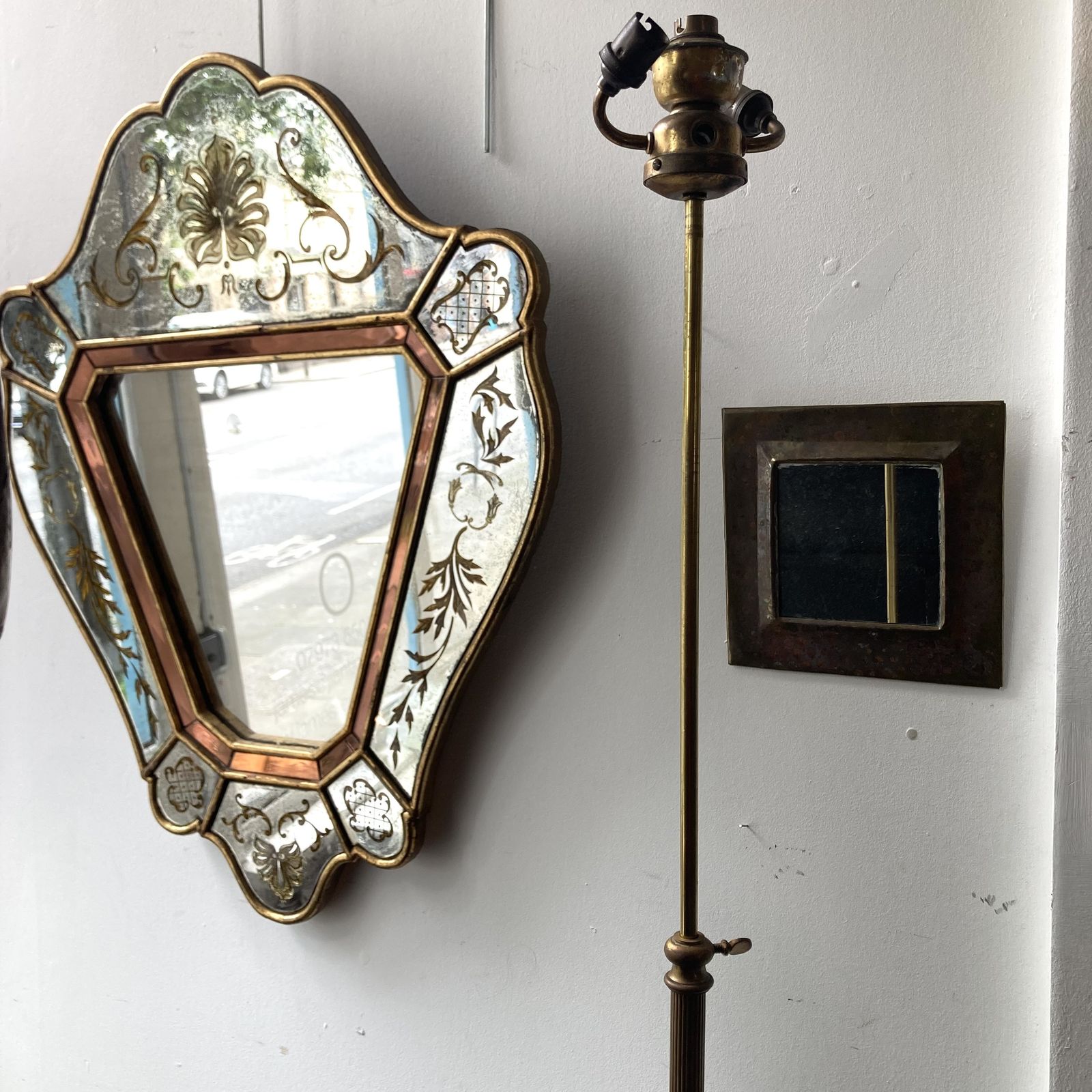 Swan Foot Brass Floor Lamp, 1950s photo buy