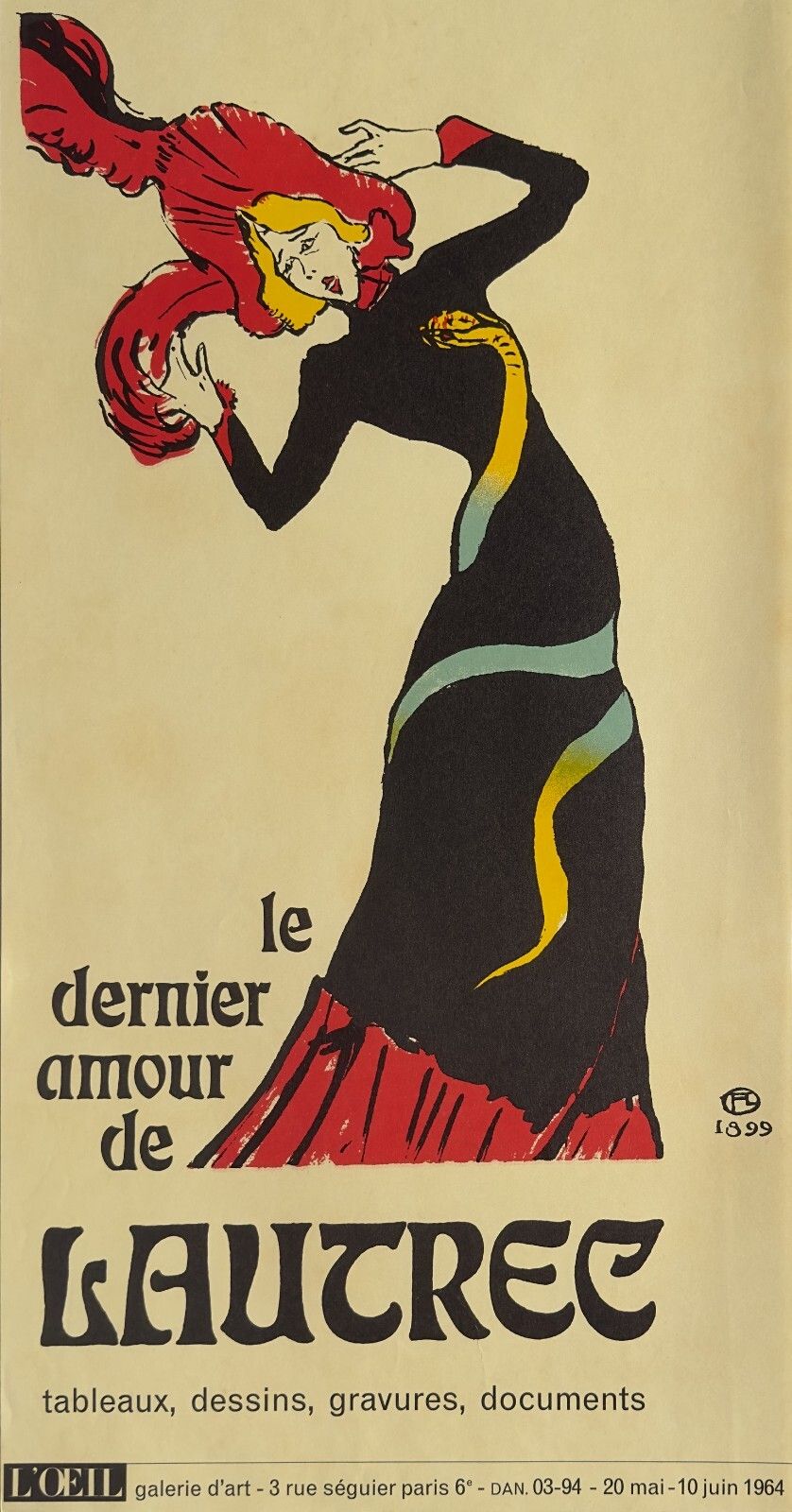 Toulouse Lautrec Poster Poster 64 The Last Love Of Lautrec Paris Jane April
