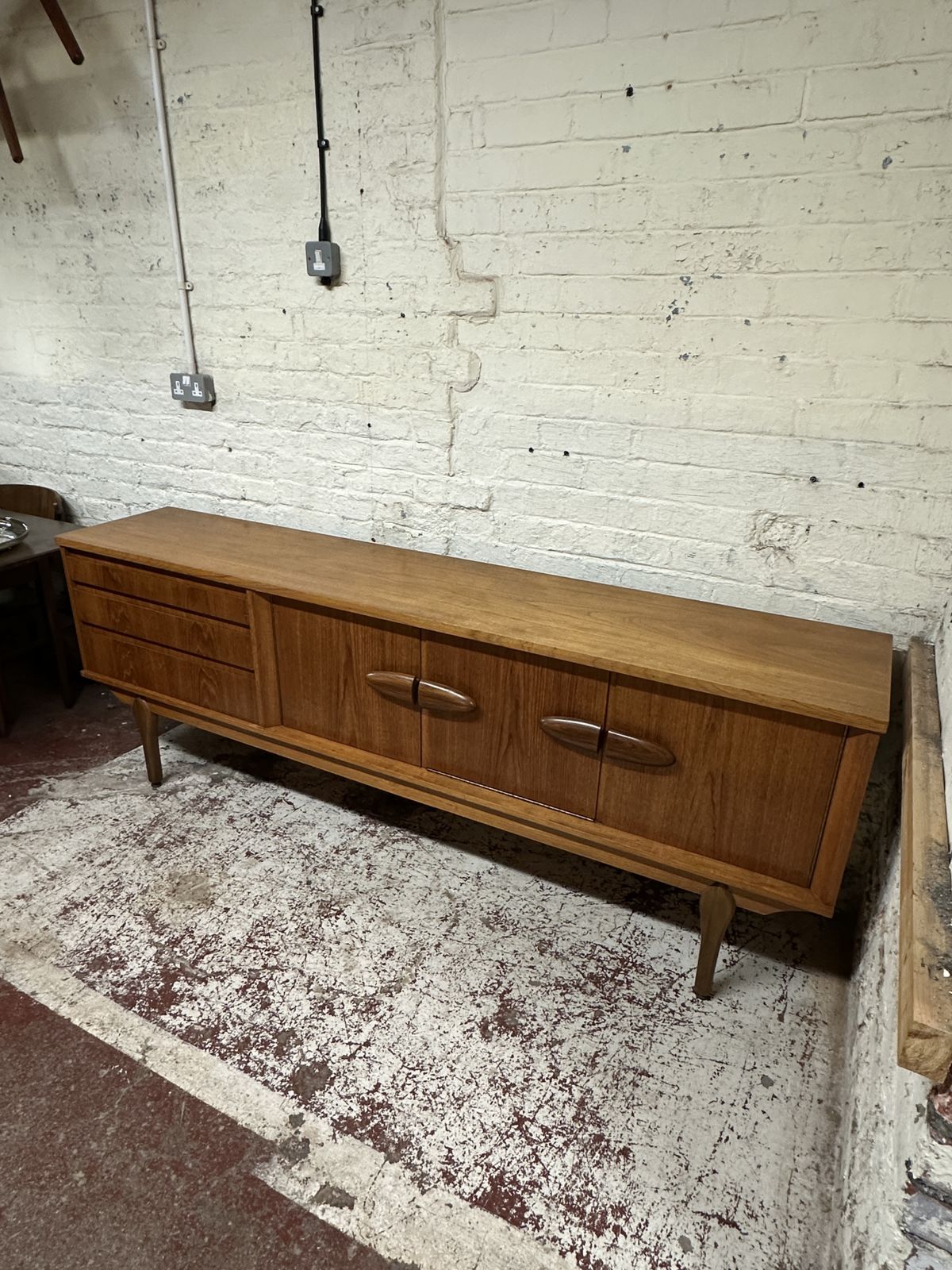 Furniture Outstanding Mid Century Large Jentique Quality Teak Sideboard Afromosa Handles photo