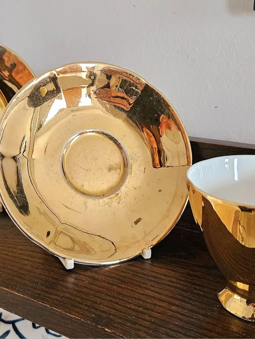 Rare 1950's Tea Set In 22 Kt Gold By Leonard St Pottery, Burslem, Staffordshire photo buy