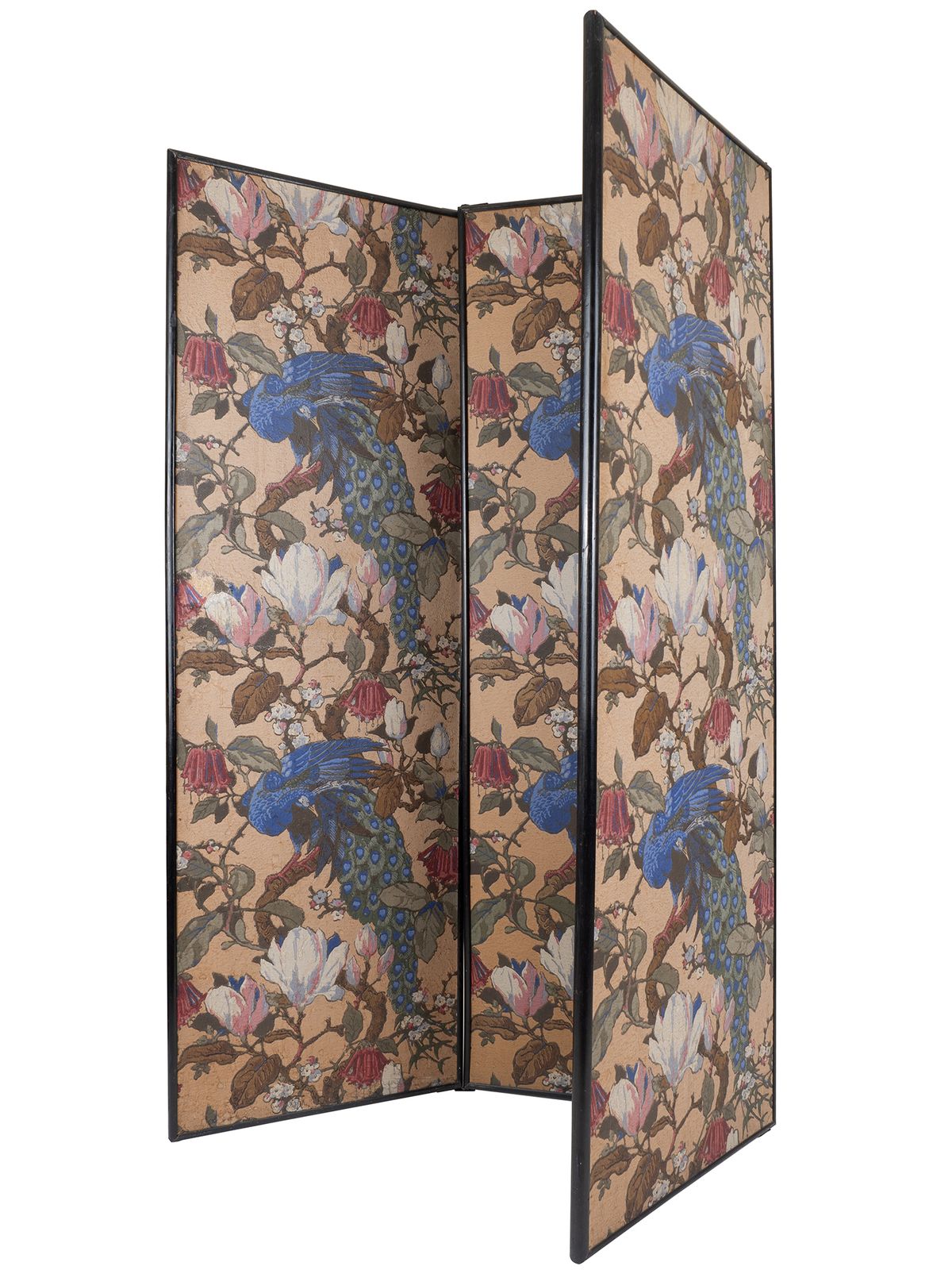 Hand Painted 19th Century Chinoiserie Wallpaper Screen photo for sale