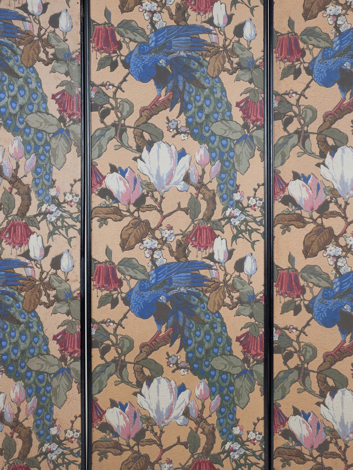 Hand Painted 19th Century Chinoiserie Wallpaper Screen photo Home Decor