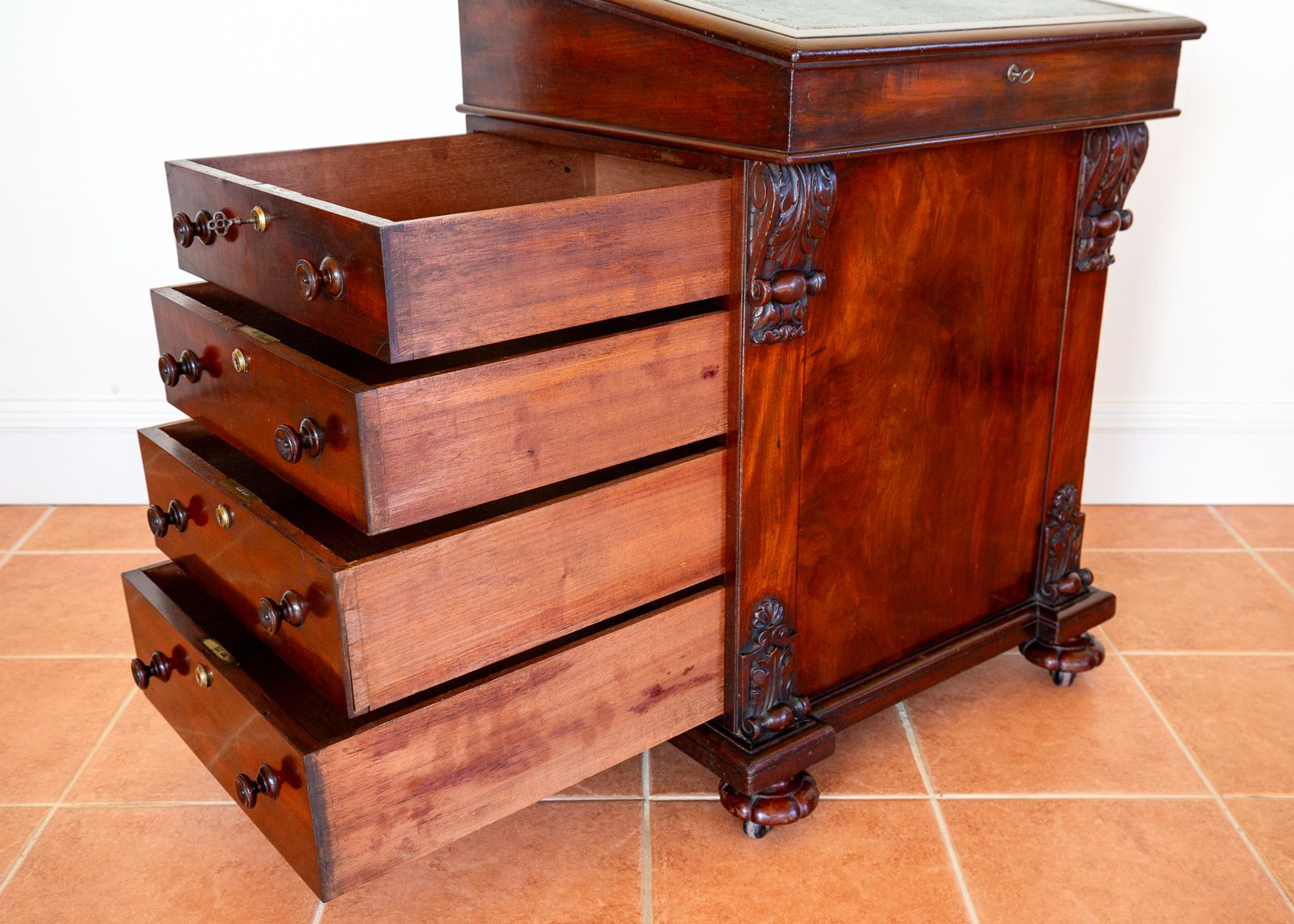 Regency Davenport Desk 1830s Flame Mahogany Georgian Country House Freemans Of Norwich Fine Antiqu.E William Freeman photo furniture