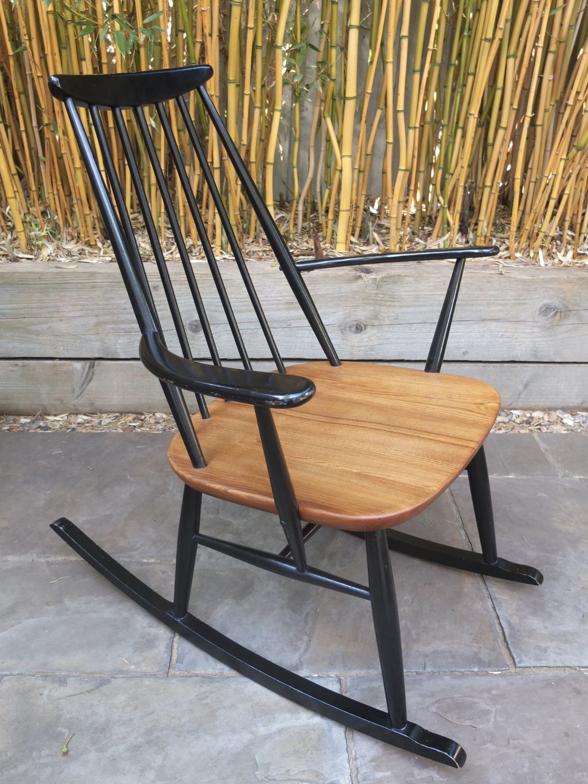 Mid Century Wooden Rocking Chair photo vinterior
