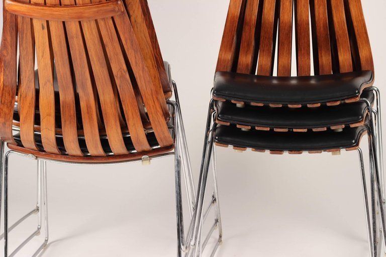 Mid Century Modern Set Of Six Hans Brattrud Scania Senior Dining Chairs photo 9000.0