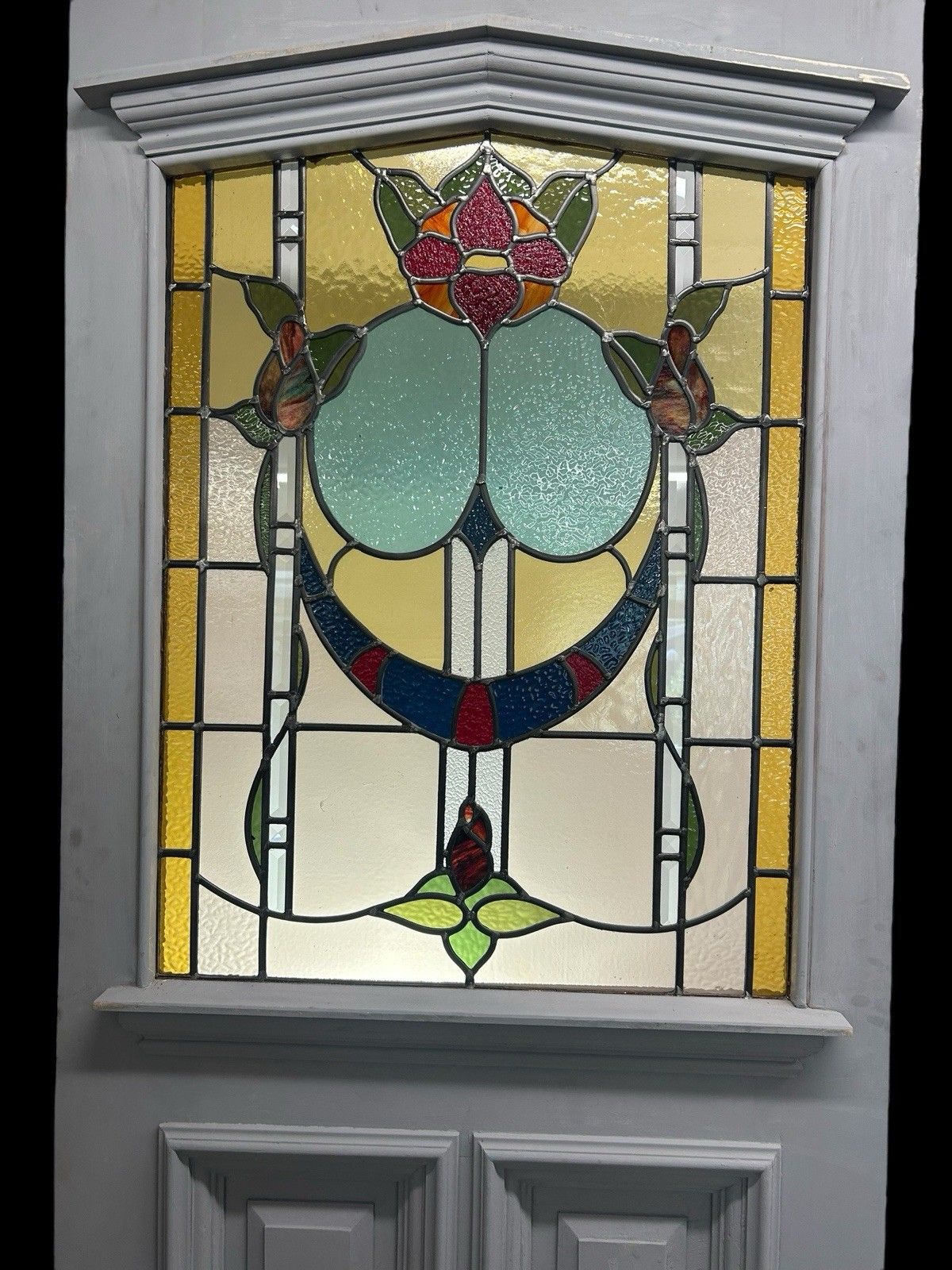 Victorian Stained Glass Front Door Old Antique Period Reclaimed Refurb Bevelled photo 3481.0