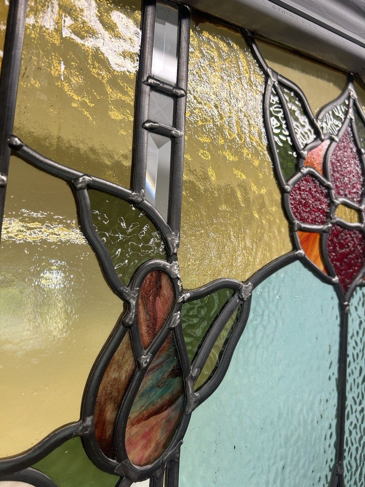 photo furniture Victorian Stained Glass Front Door Old Antique Period Reclaimed Refurb Bevelled