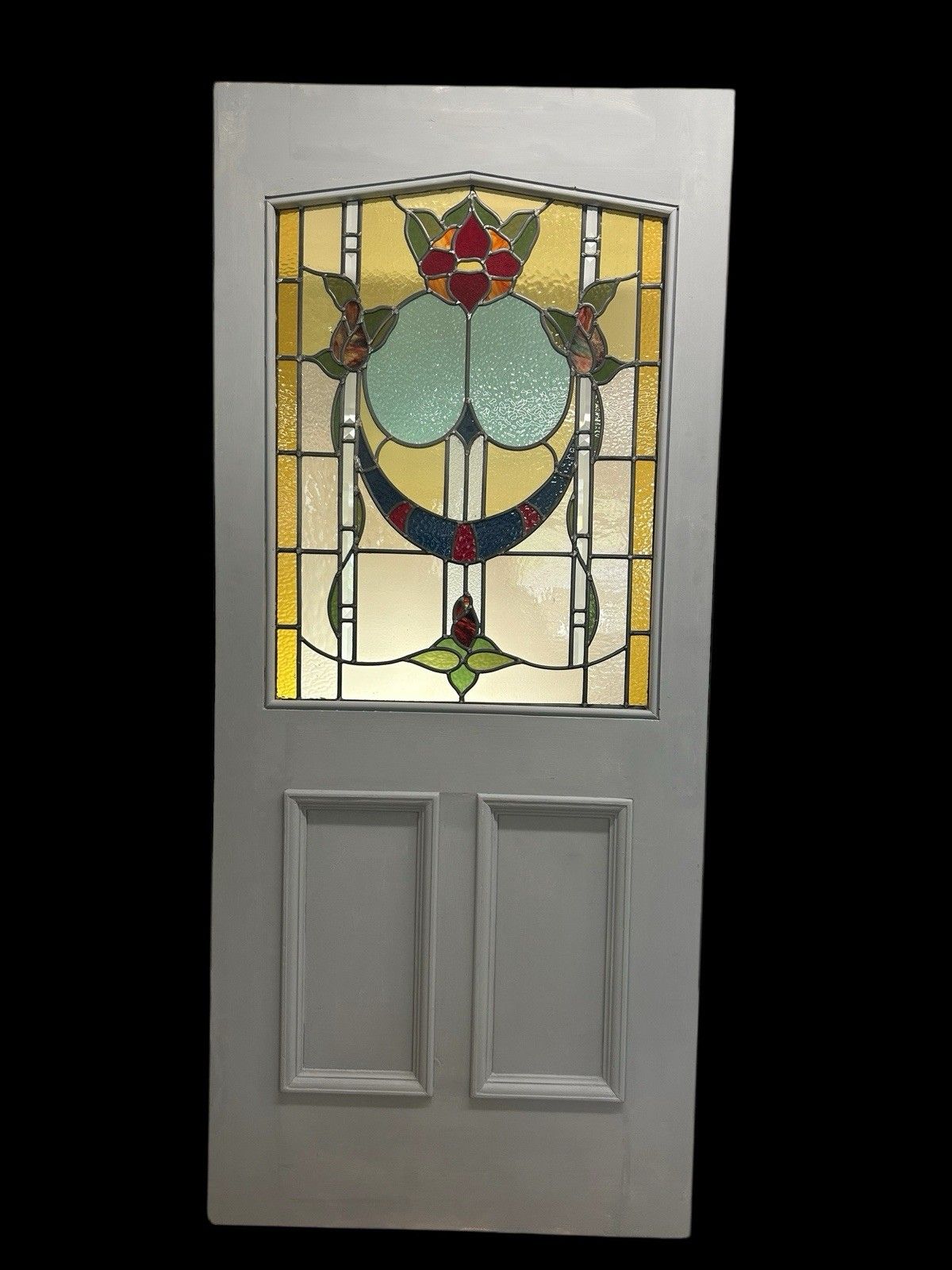 Home Fixtures Victorian Stained Glass Front Door Old Antique Period Reclaimed Refurb Bevelled photo
