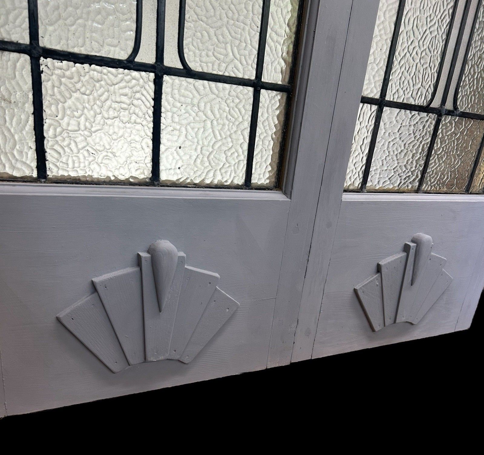 Art Deco French Doors Room Dividers Stained Glass Old Period Reclaimed Antique photo vinterior