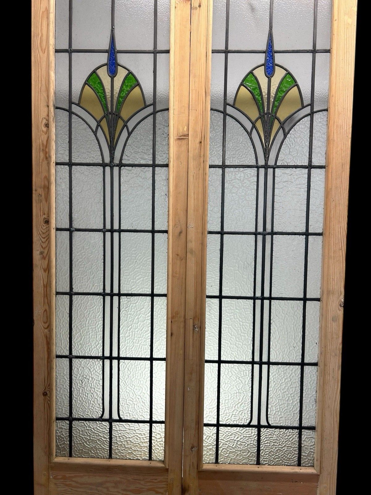 Art Deco French Doors Room Dividers Stained Glass Old Period Reclaimed Antique photo buy