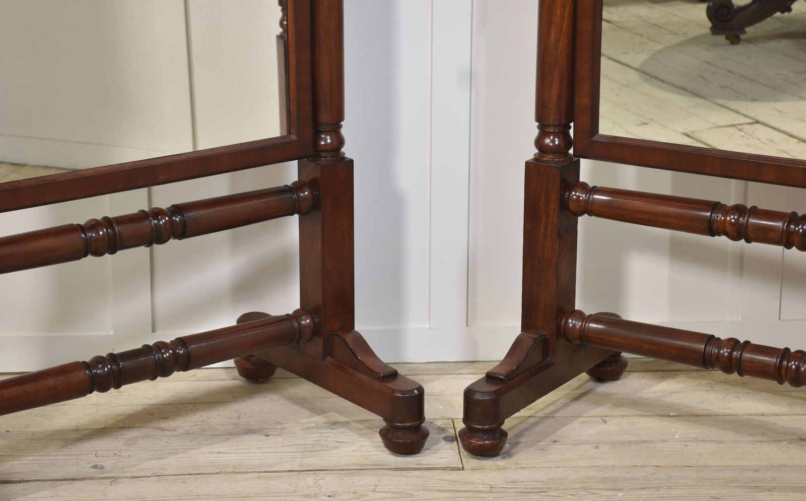 7554.0 Pair Of Country House Cheval Mirrors photo