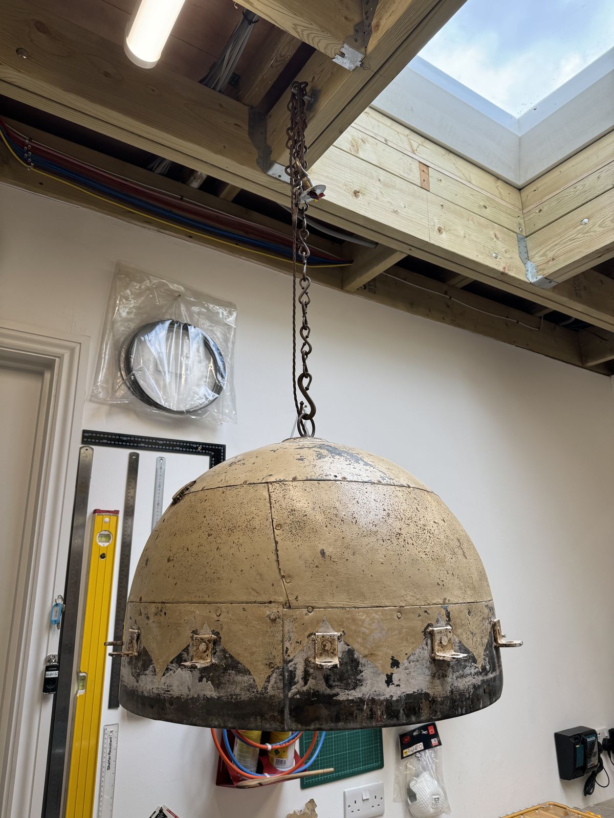 photo furniture Large Metal Domed Pendant Light Fitting. Industrial Look. Richmond (Tw10) Collection. 610mm Diameter. 420mm High