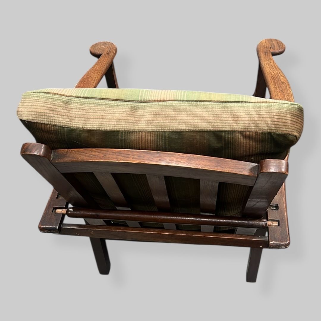 Late C19th Folding Oak Arts And Crafts Chair photo Furniture