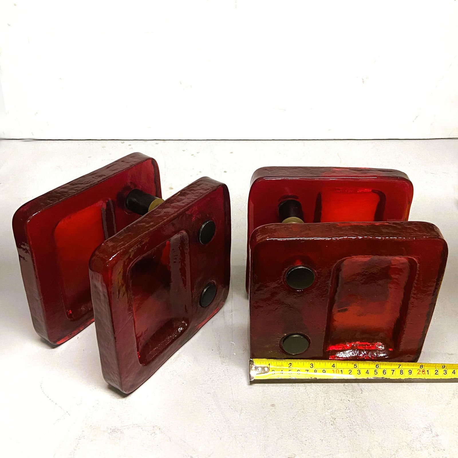 Red Glass Door Handle Pair For Push And Pull Double photo buy