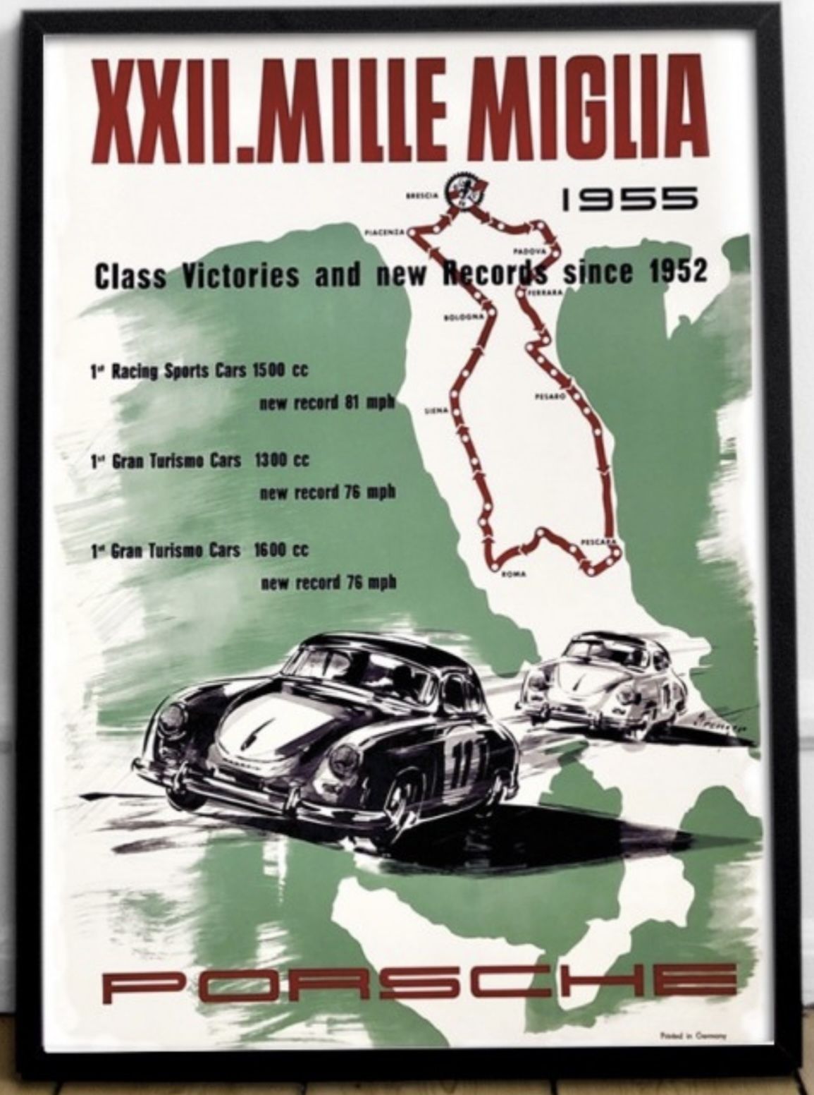 Porsche 356 Mille Miglia 1955 Poster photo furniture