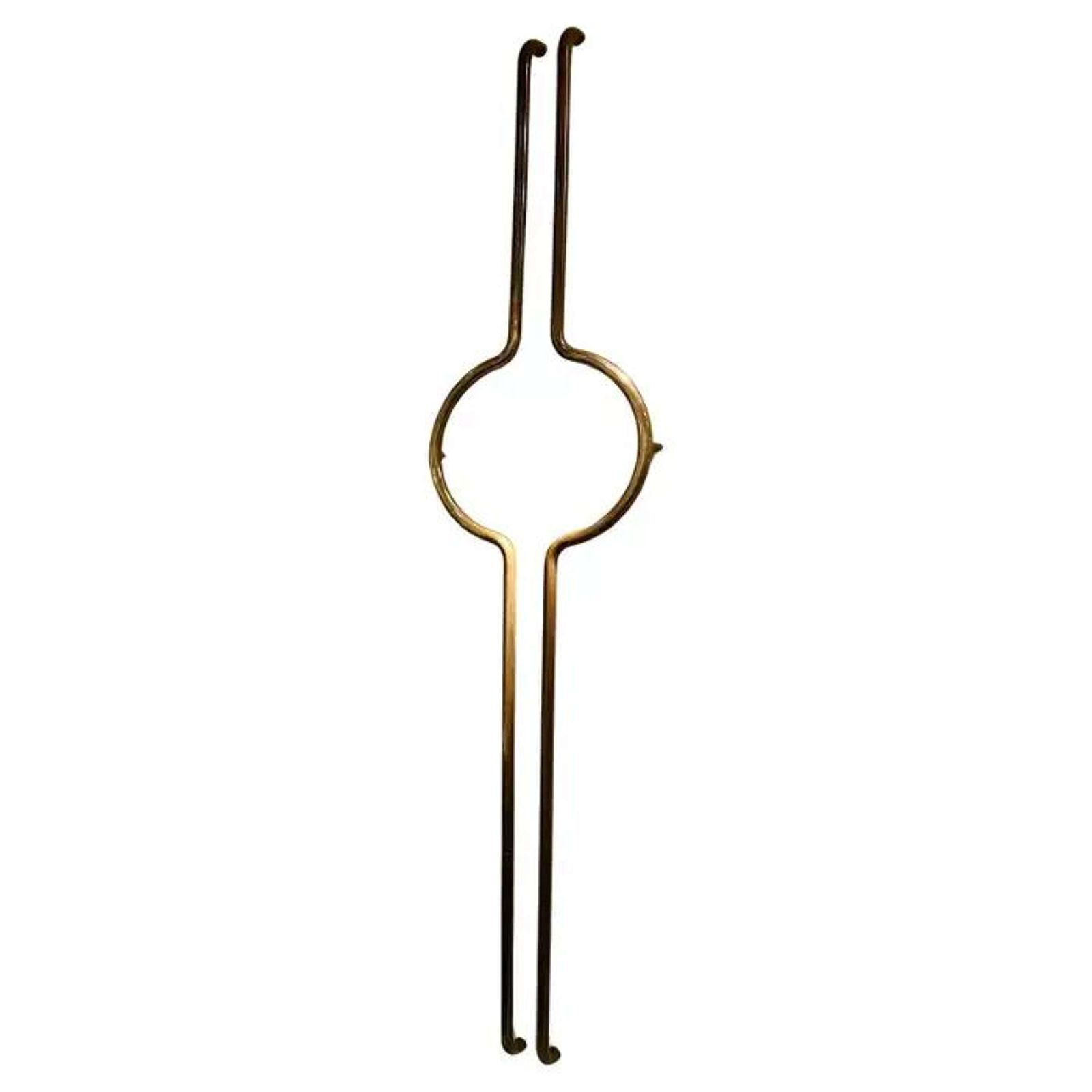 Elongated Tubular Push And Pull Brass Double Door Handles