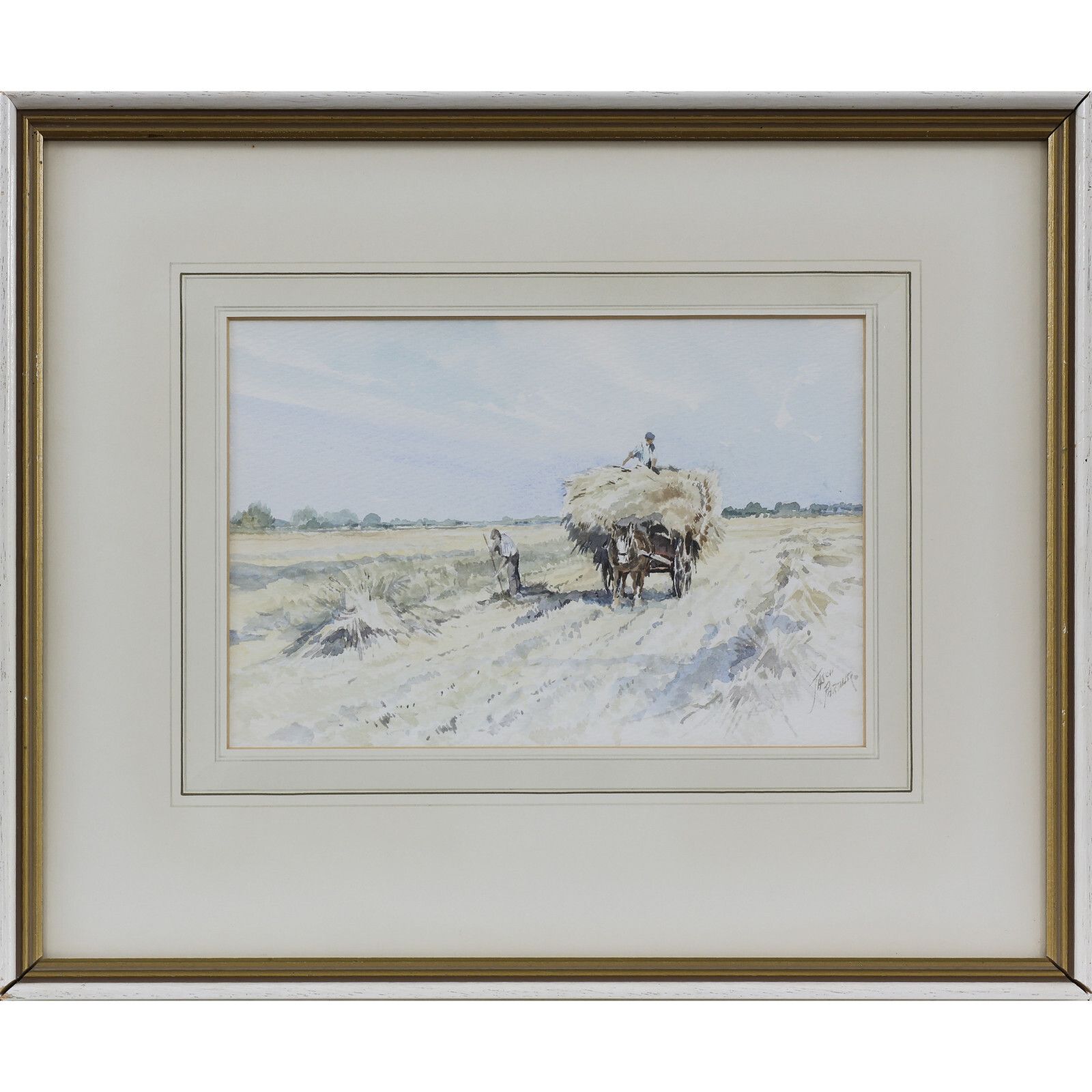 Watercolour By Jason Partner. Hay Carting In The Fens