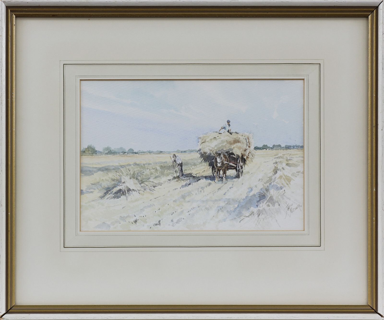 Watercolour By Jason Partner. Hay Carting In The Fens photo Art