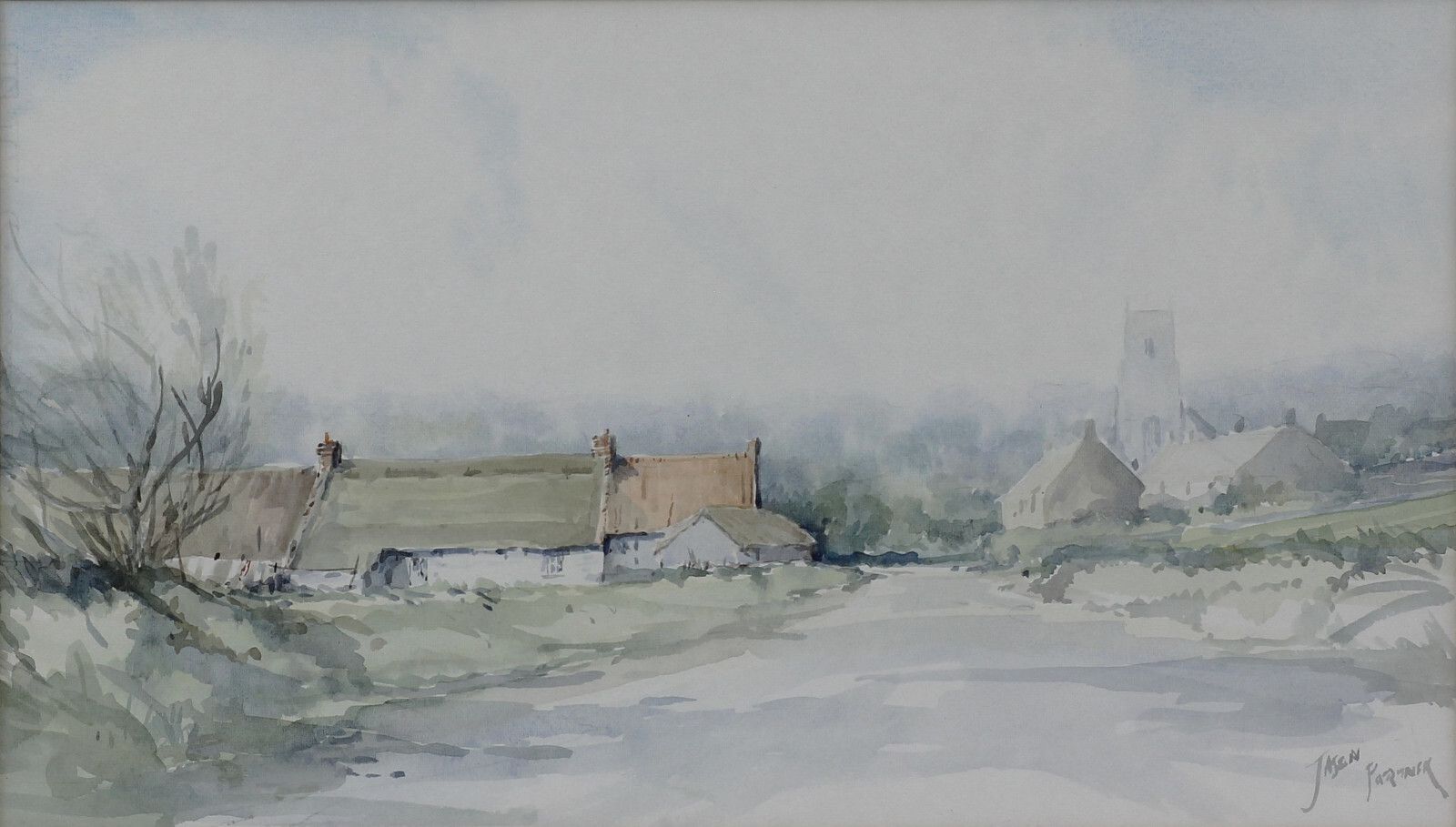 Watercolour By Jason Partner. Norfolk Landscape, Near Aylsham photo furniture