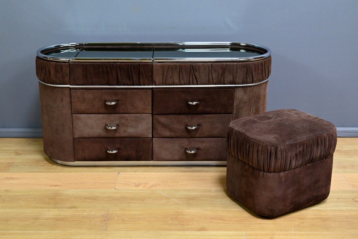 Nubuck Dressing Table, Italian Design – 1970 photo furniture