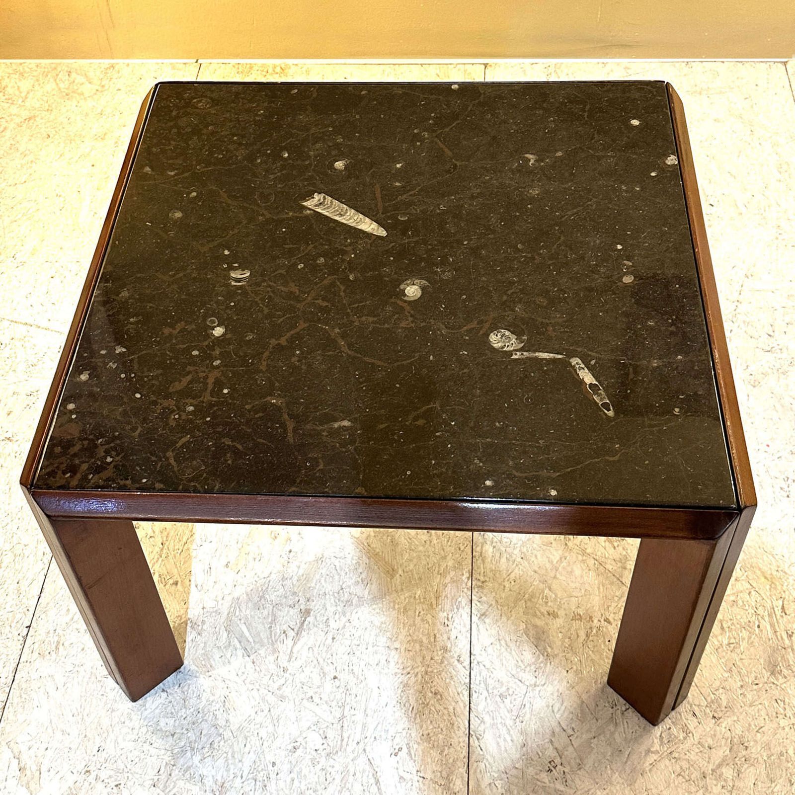 Pair Of Fossil Stone Coffee Tables By Ronald Schmitt photo Furniture