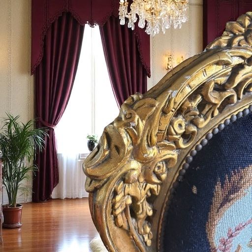 Pair Of Antique Giltwood & Gesso Fauteuil Armchair Louis XVI Style Needlepoint photo vintage