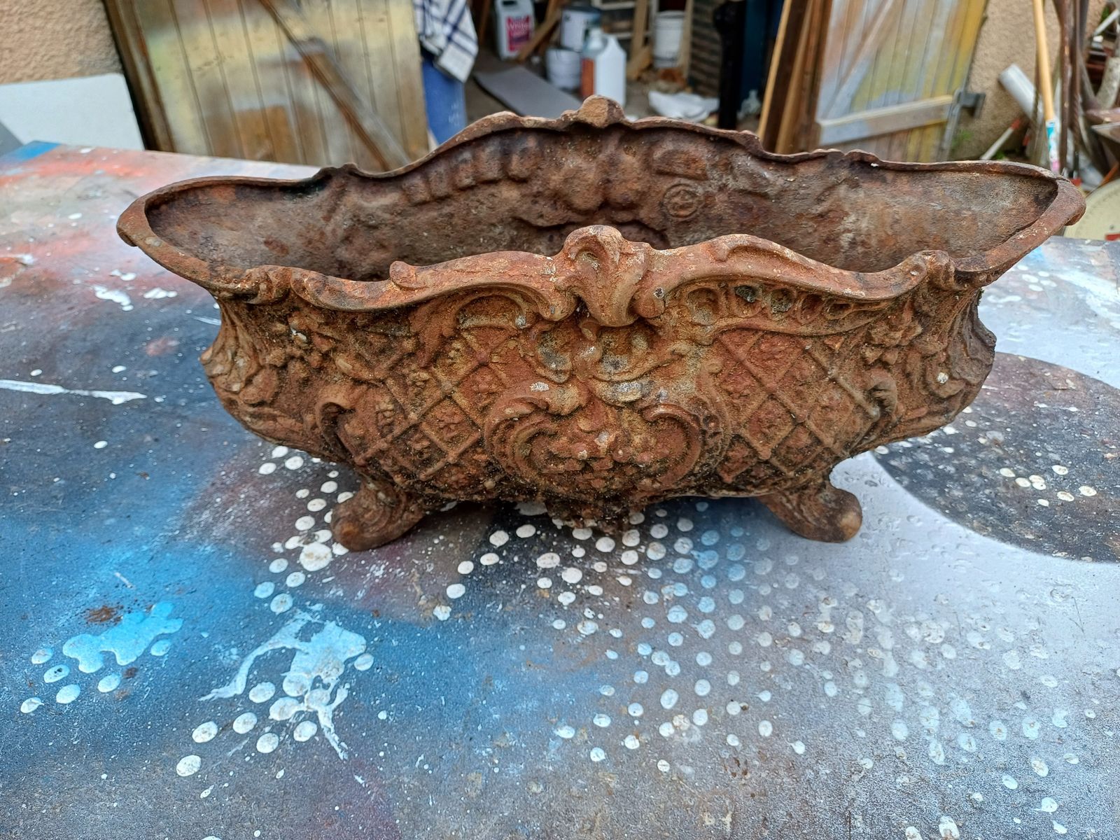Pair Of 1900 Cast Iron Vases In Rocaille Style: Charleville   Mézières photo 290.0