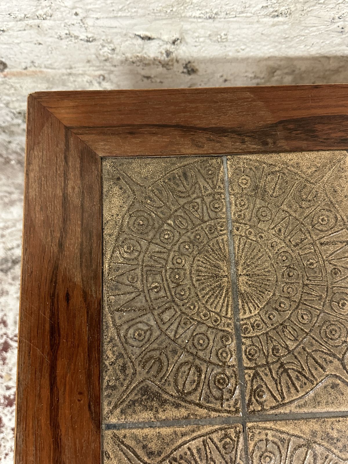 Mid Century Trioh Of Denmark Rosewood & Tile Coffee Table Beautiful Retro Design photo for sale