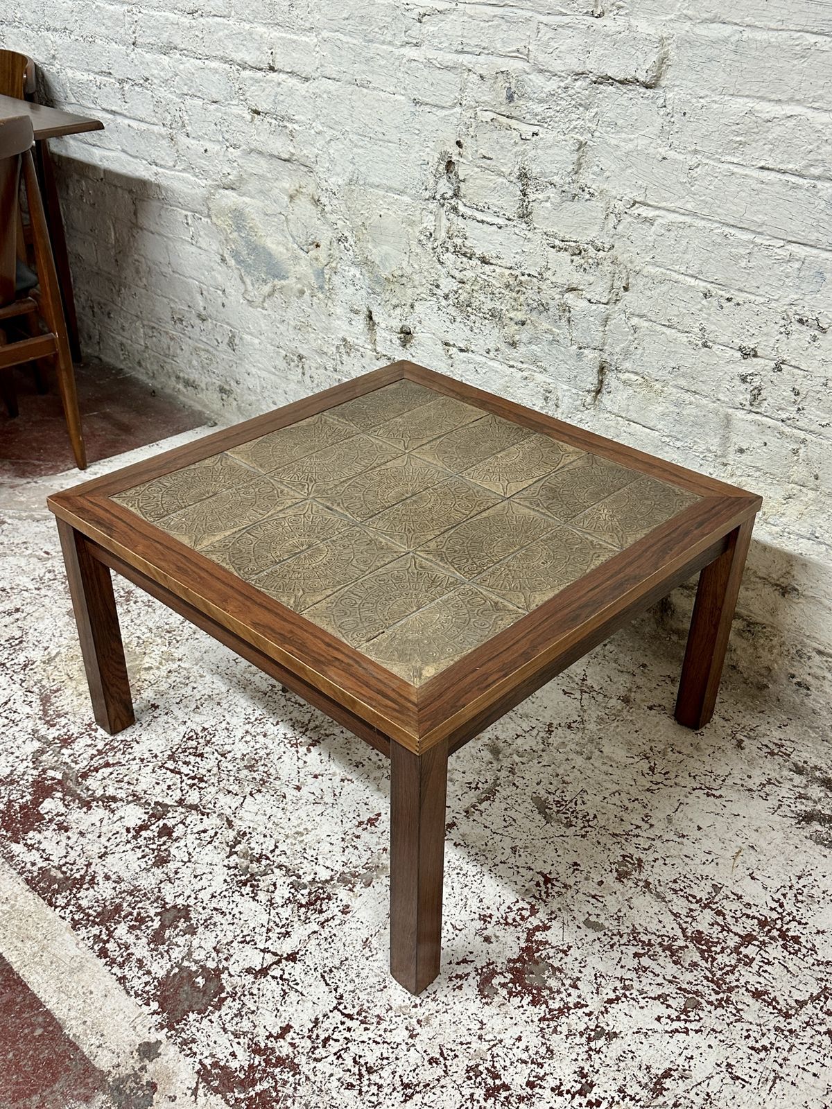 Mid Century Trioh Of Denmark Rosewood & Tile Coffee Table Beautiful Retro Design photo vintage