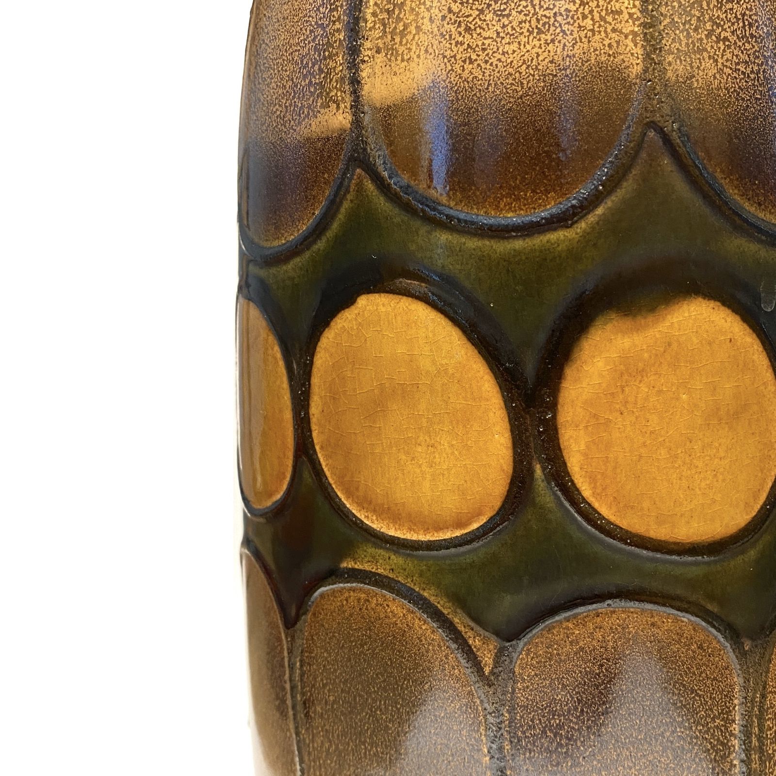 Scheurich Keramik 553 38 Green & Amber Floor Vase, 1970s West German Pottery photo furniture