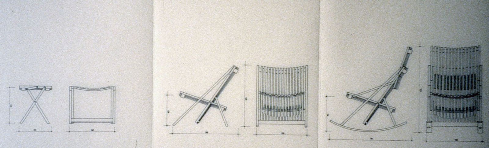 Rocking chairs en érable modèle A 3, vers 1980, par Jean Claude Duboys. Edition Of Time photo Mobilier