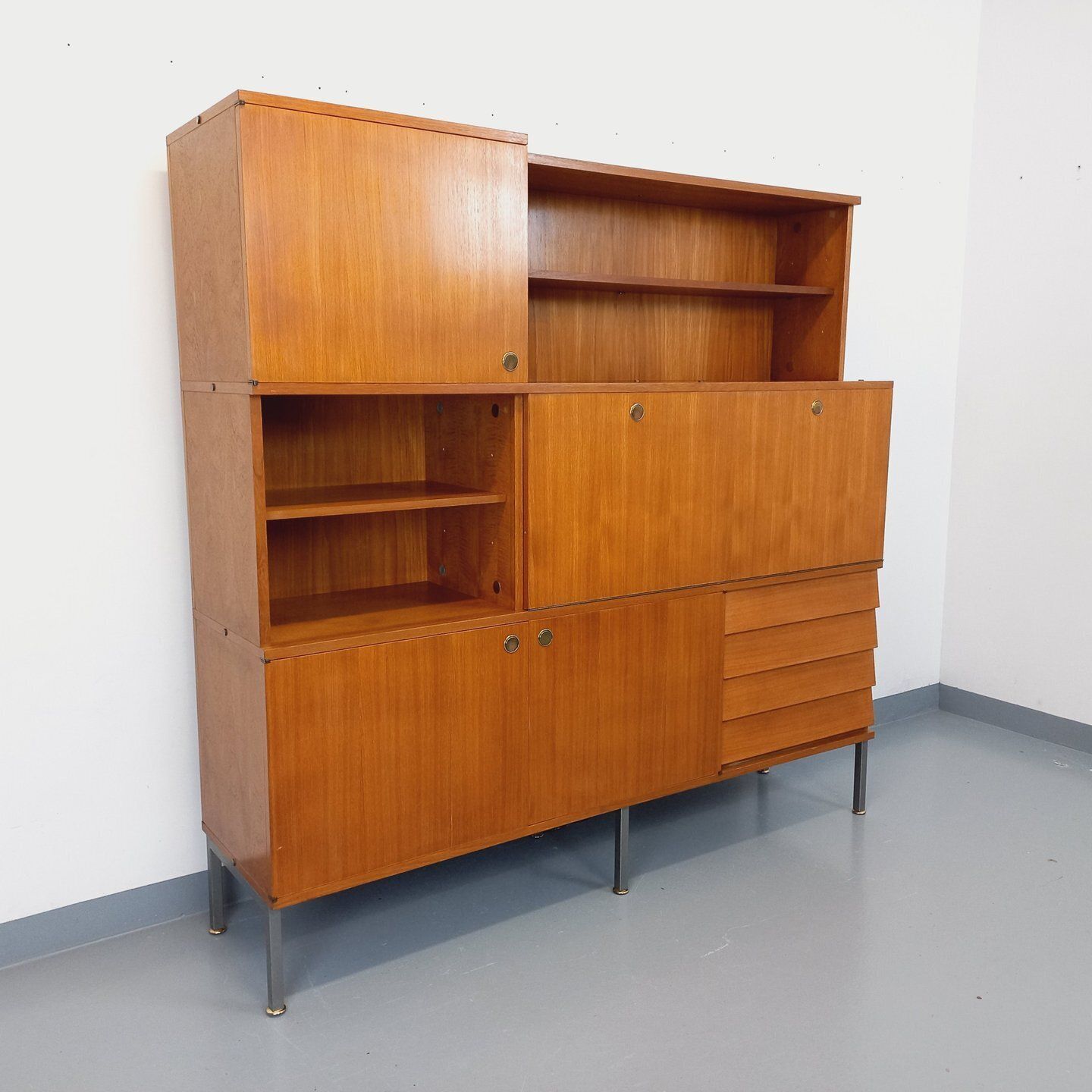 Louis Paolozzi Teak Storage Unit With Secretary