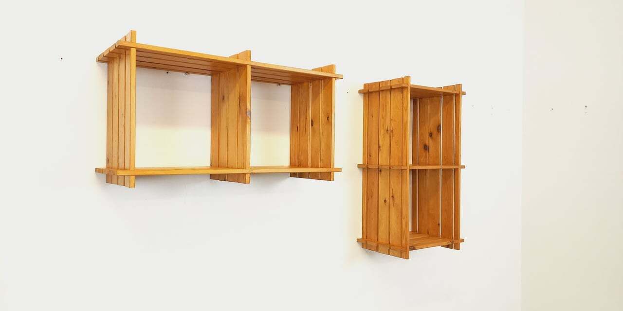Pair Of Pine Wall Shelves, 1980s photo furniture
