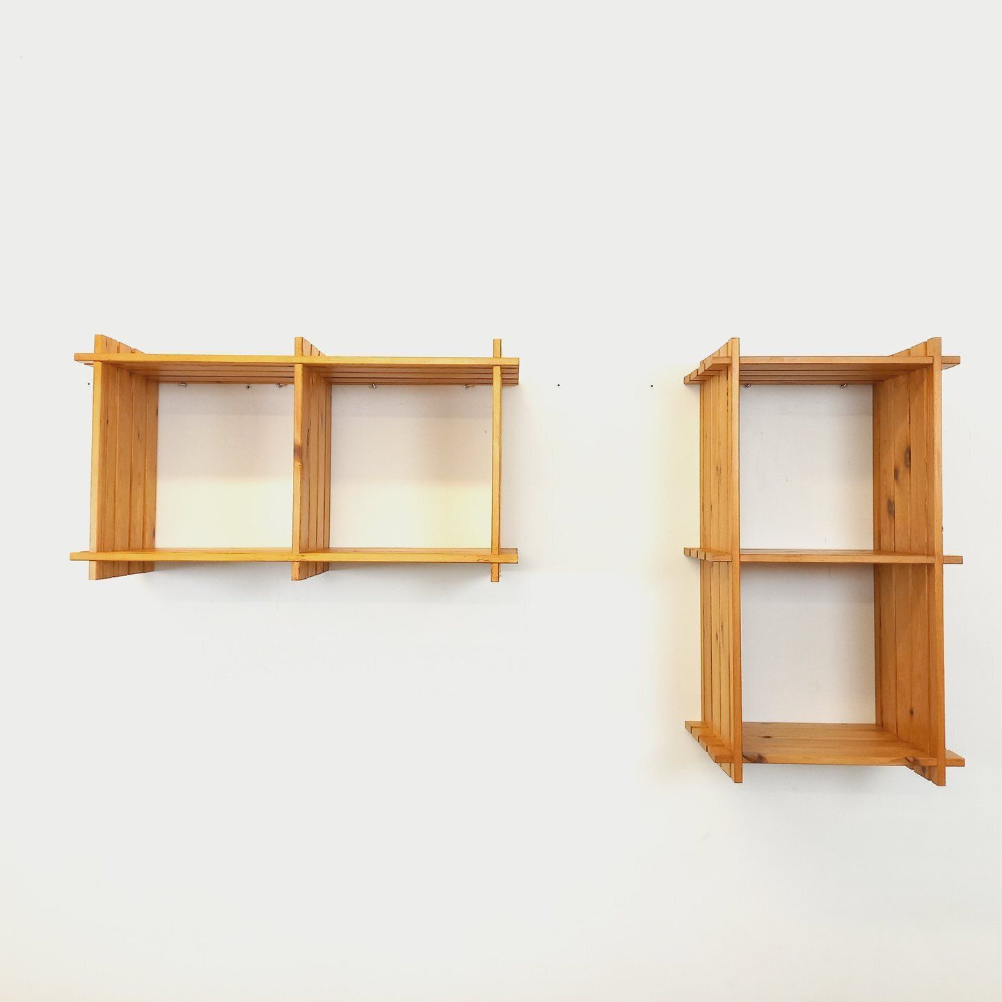 Pair Of Pine Wall Shelves, 1980s photo 684.0
