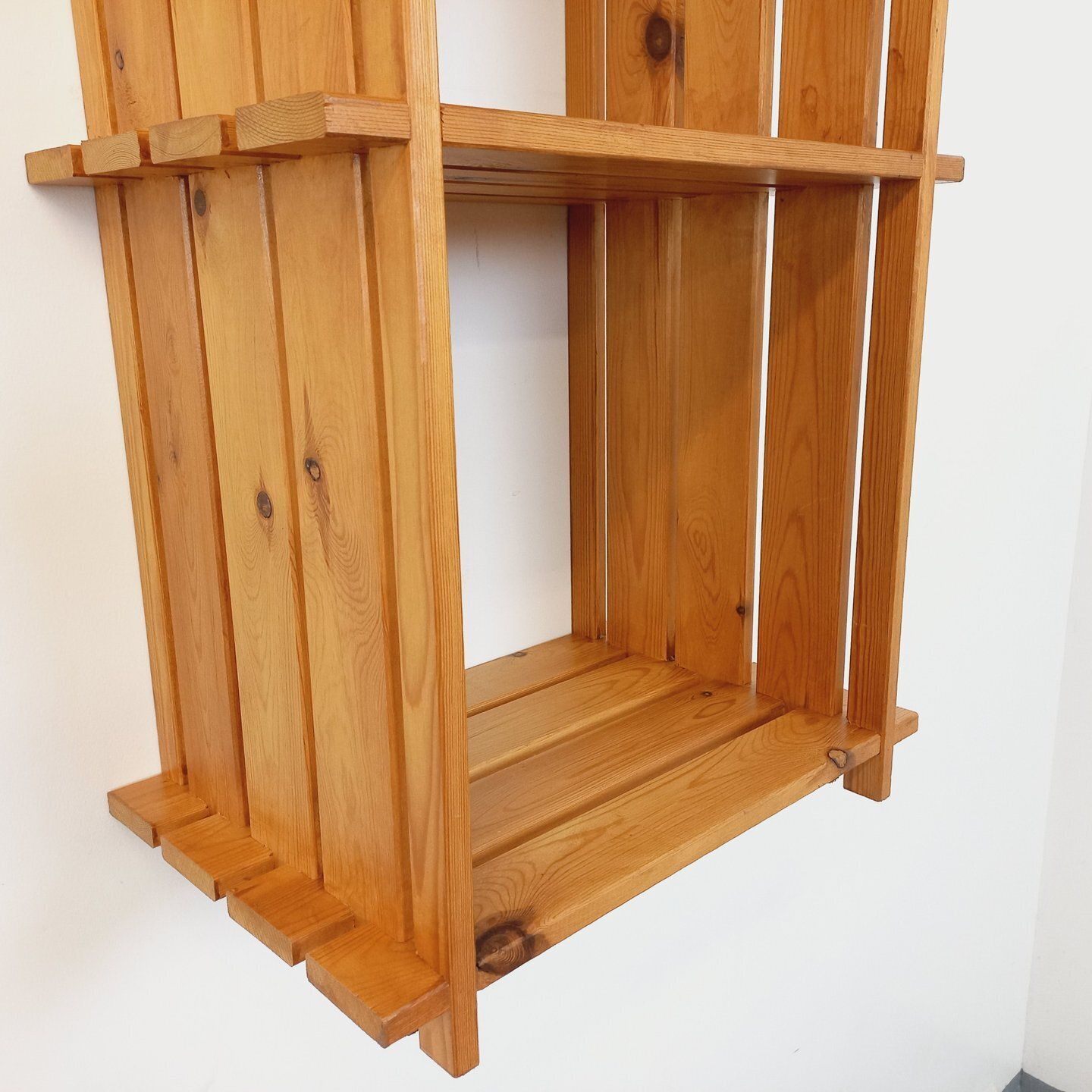684.0 Pair Of Pine Wall Shelves, 1980s photo