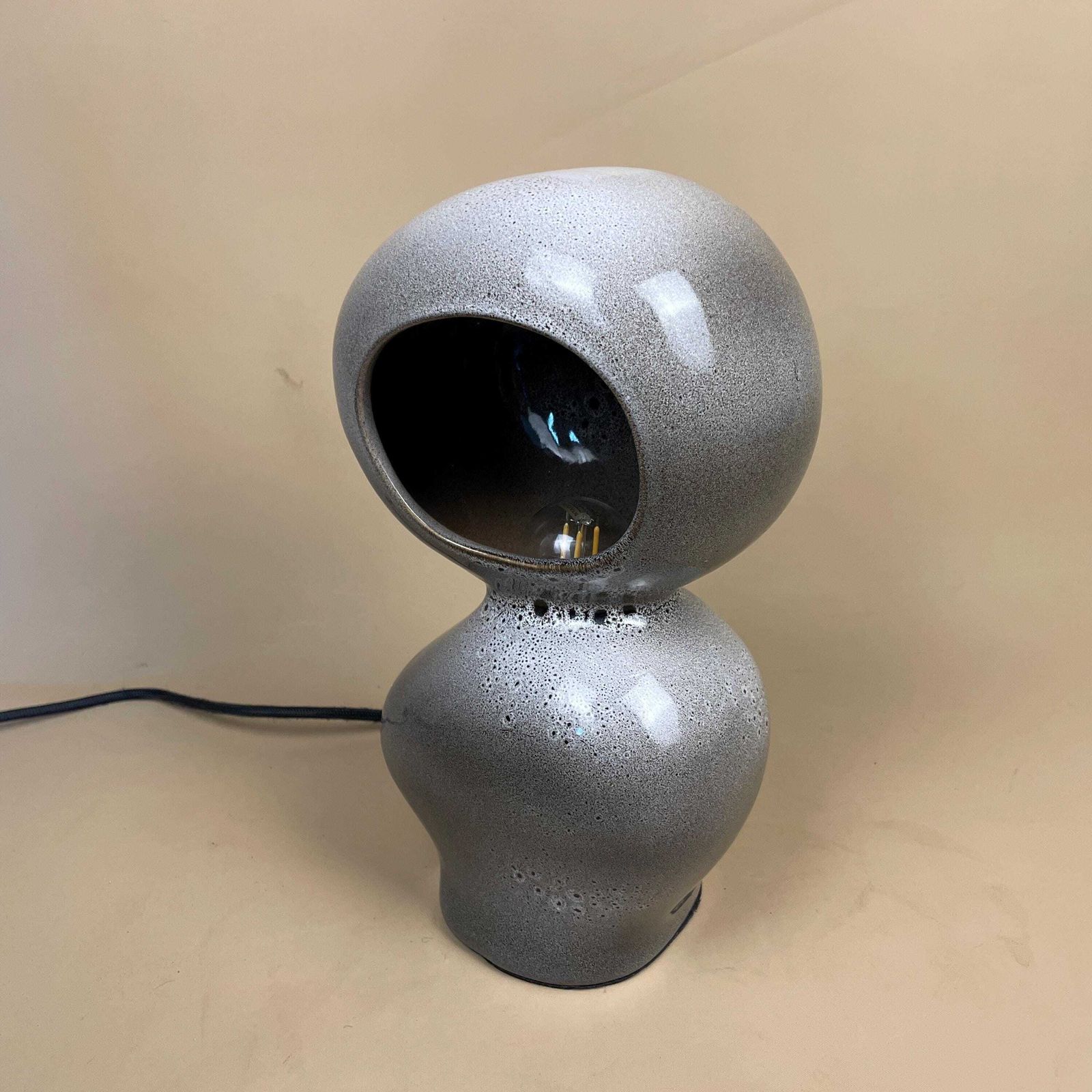 H&M Home Ceramic Grey Modern Lamp Bubble Rounded Shape Table Bedside Light Pac Tested Unusual Interesting photo for sale