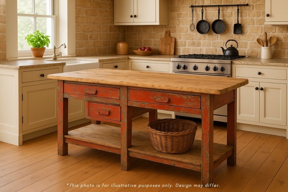 photo vintage Vintage Kitchen Island Sideboard