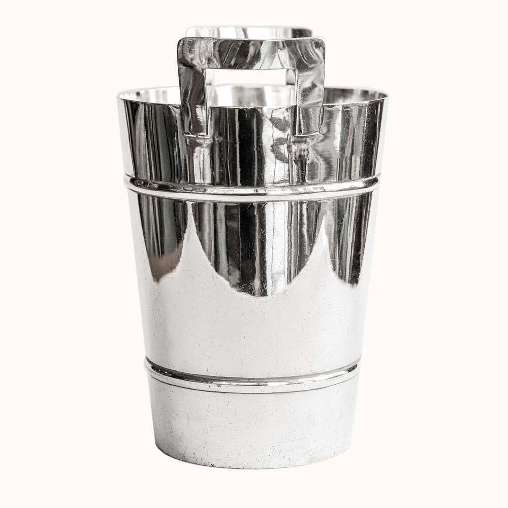 Mid Century Modern Verzilverde Champagnekoeler En Ijsemmer