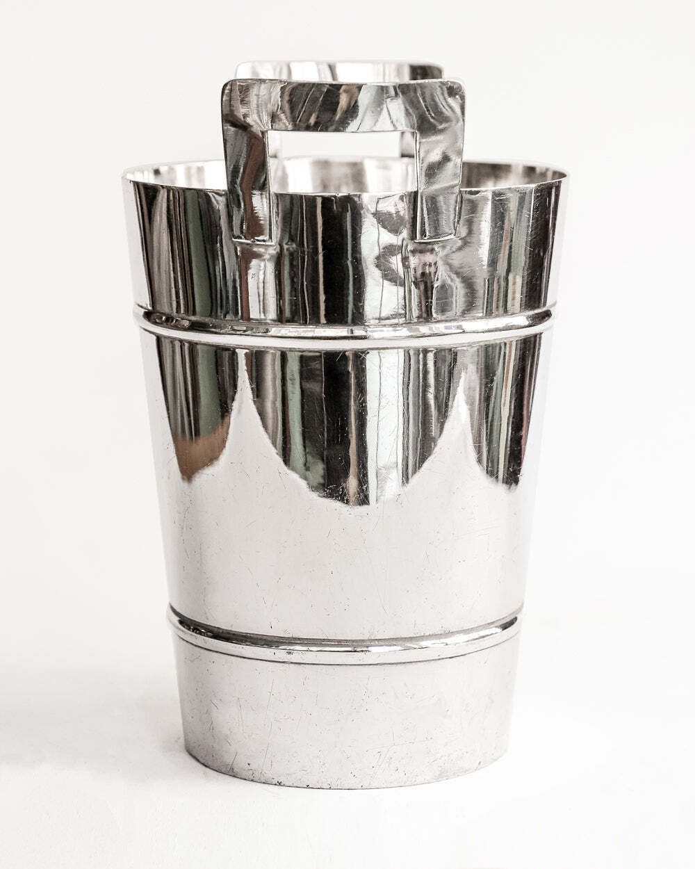 Mid Century Modern Verzilverde Champagnekoeler En Ijsemmer photo for sale