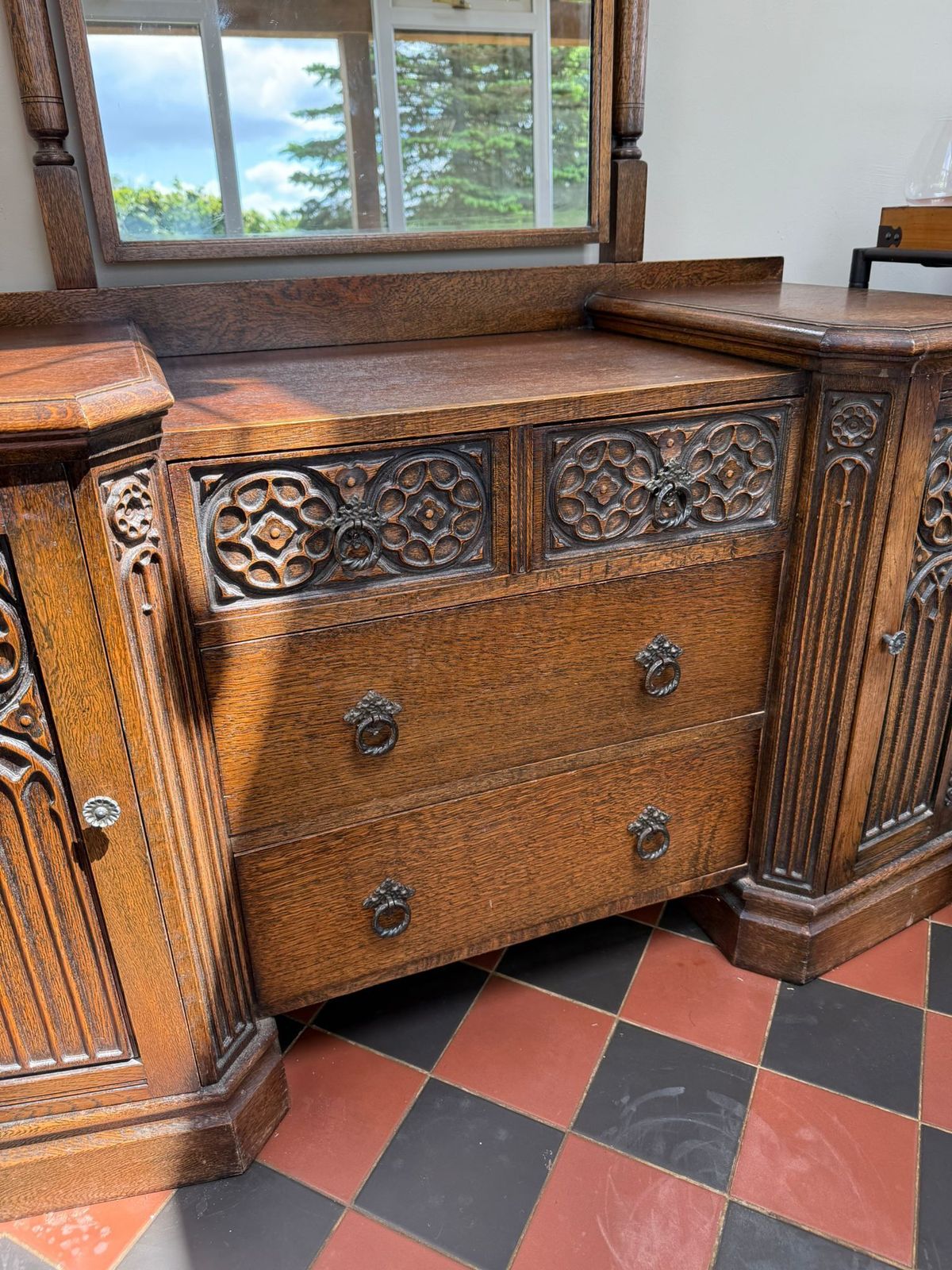 Elegant Arts & Crafts Oak Wardrobes & Dressing Table By Crown Ay Furniture photo Furniture