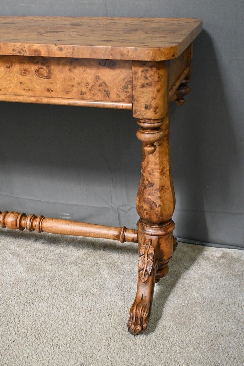 Victorian Amboyna Burl Desk, England – Late 19th Century photo vintage