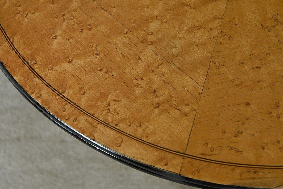 Speckled Maple Pedestal Table, Napoleon III Period – Part 2 Of The 19th Century photo Furniture