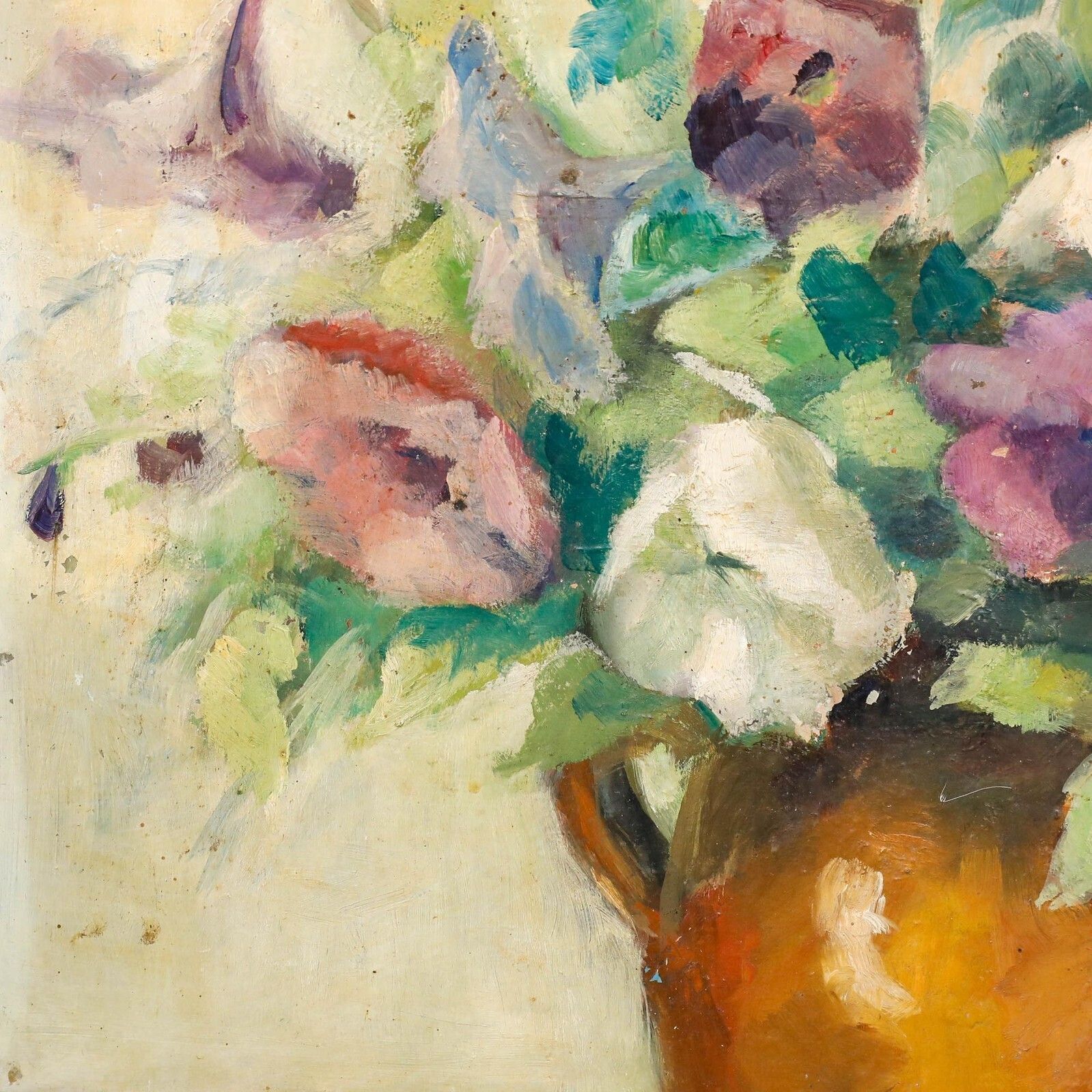 Framed 20th Century Oil   Flowers In A Terracotta Pot photo 305.0