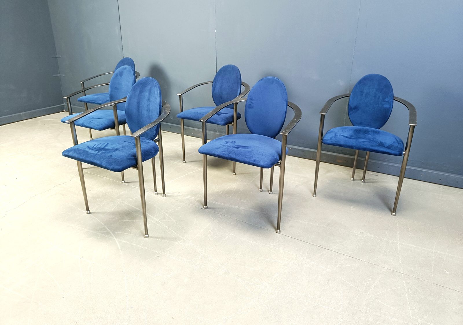 Set Of 6 Postmodern Dining Chairs By Belgochrom, 1980s photo for sale