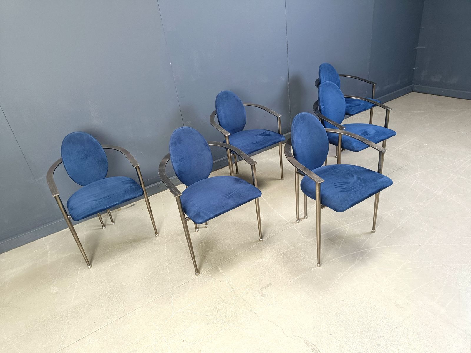 Set Of 6 Postmodern Dining Chairs By Belgochrom, 1980s photo 1500.0