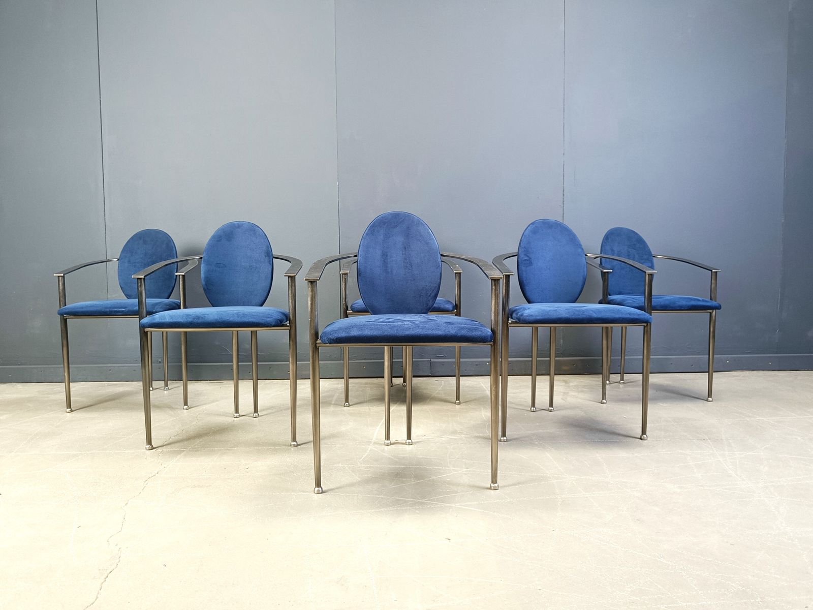 Set Of 6 Postmodern Dining Chairs By Belgochrom, 1980s