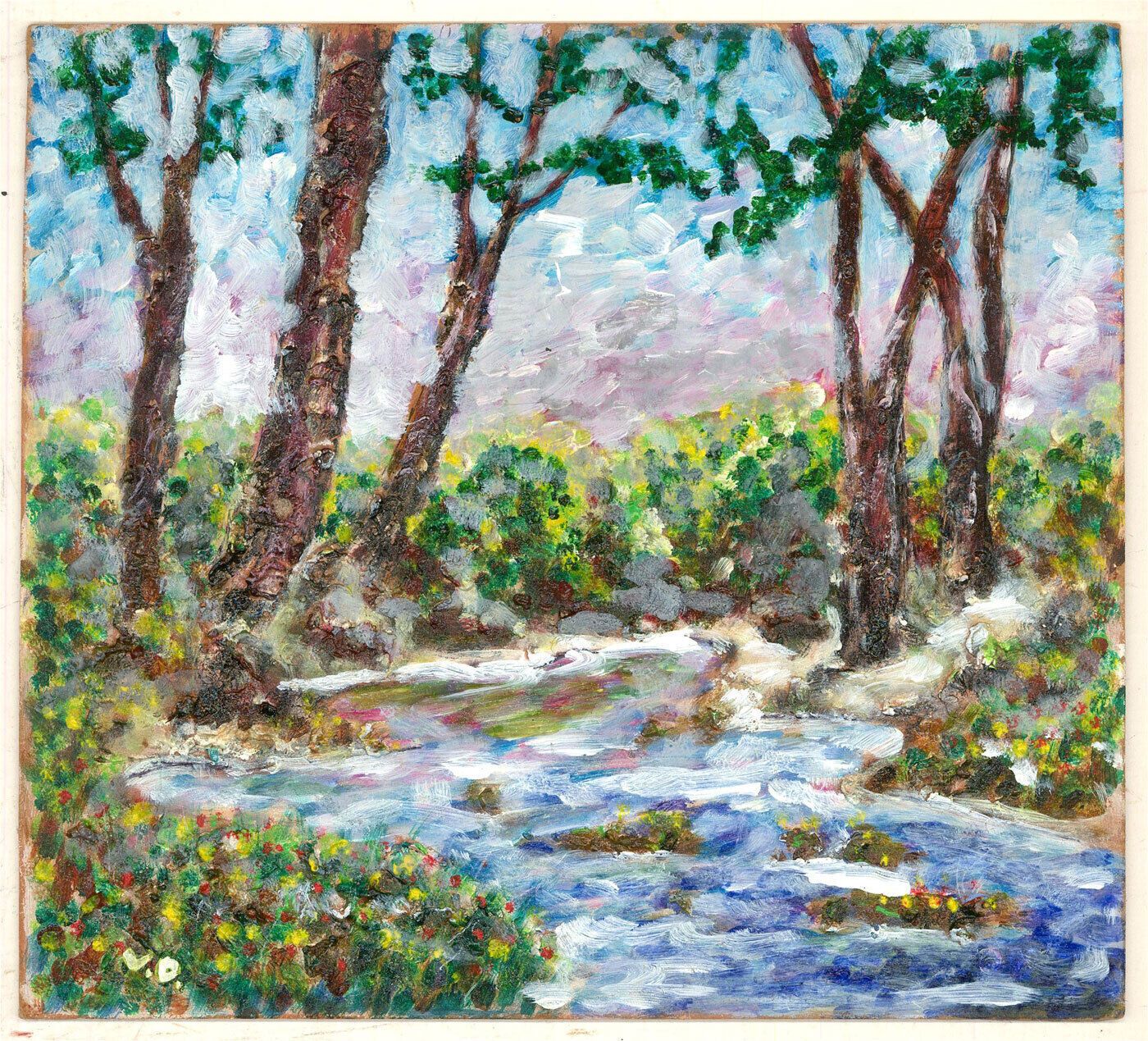 Olivia Varziang   Contemporary Oil, The Fast River Running photo furniture